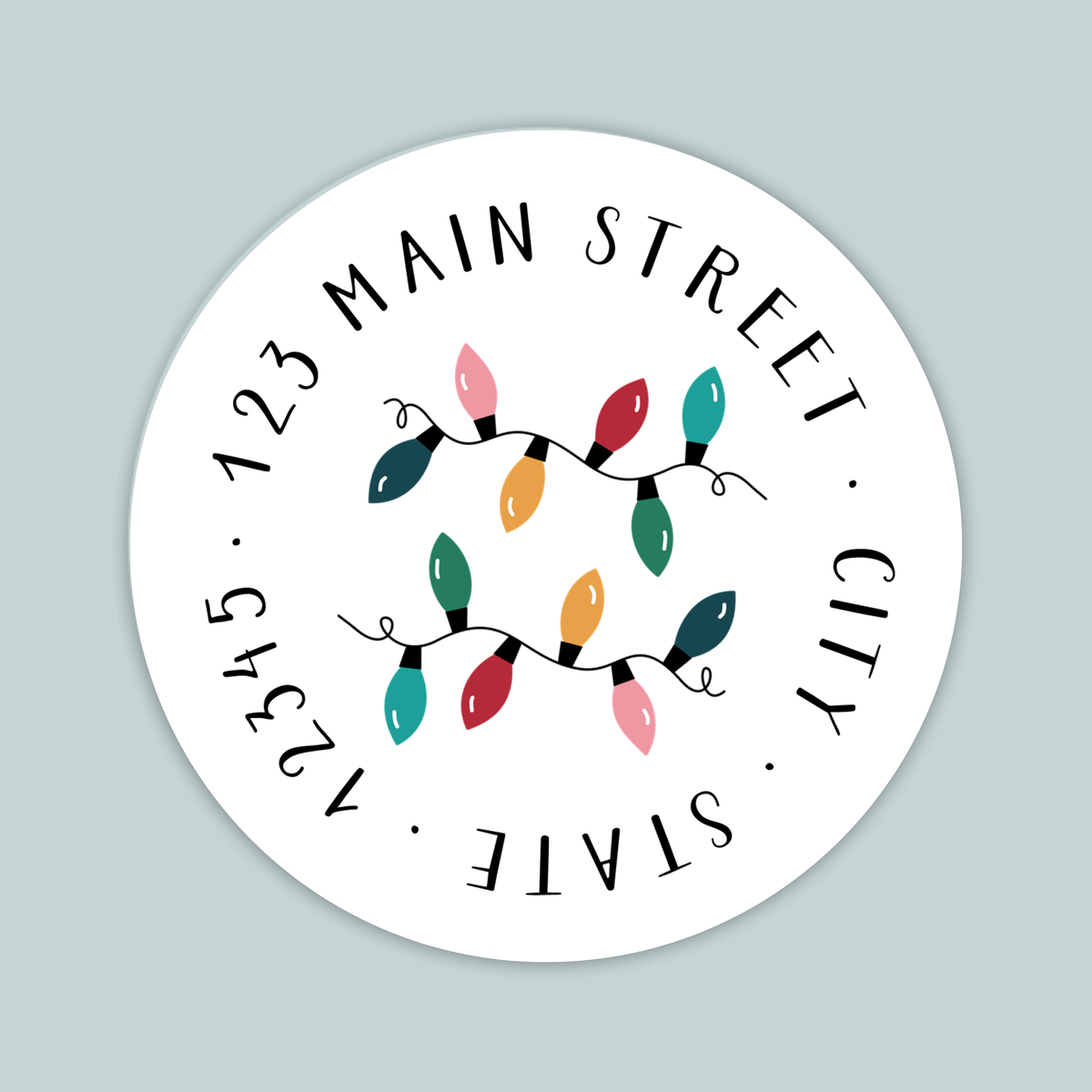 Holiday Lights - Round Address Label