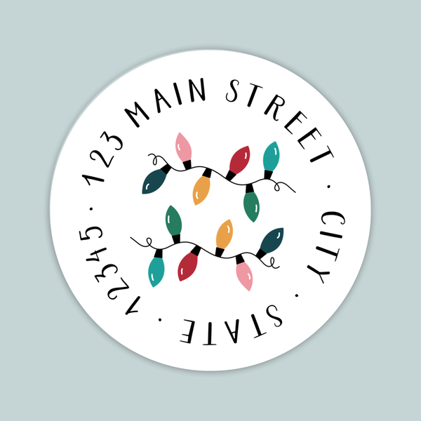 Holiday Lights - Round Address Label