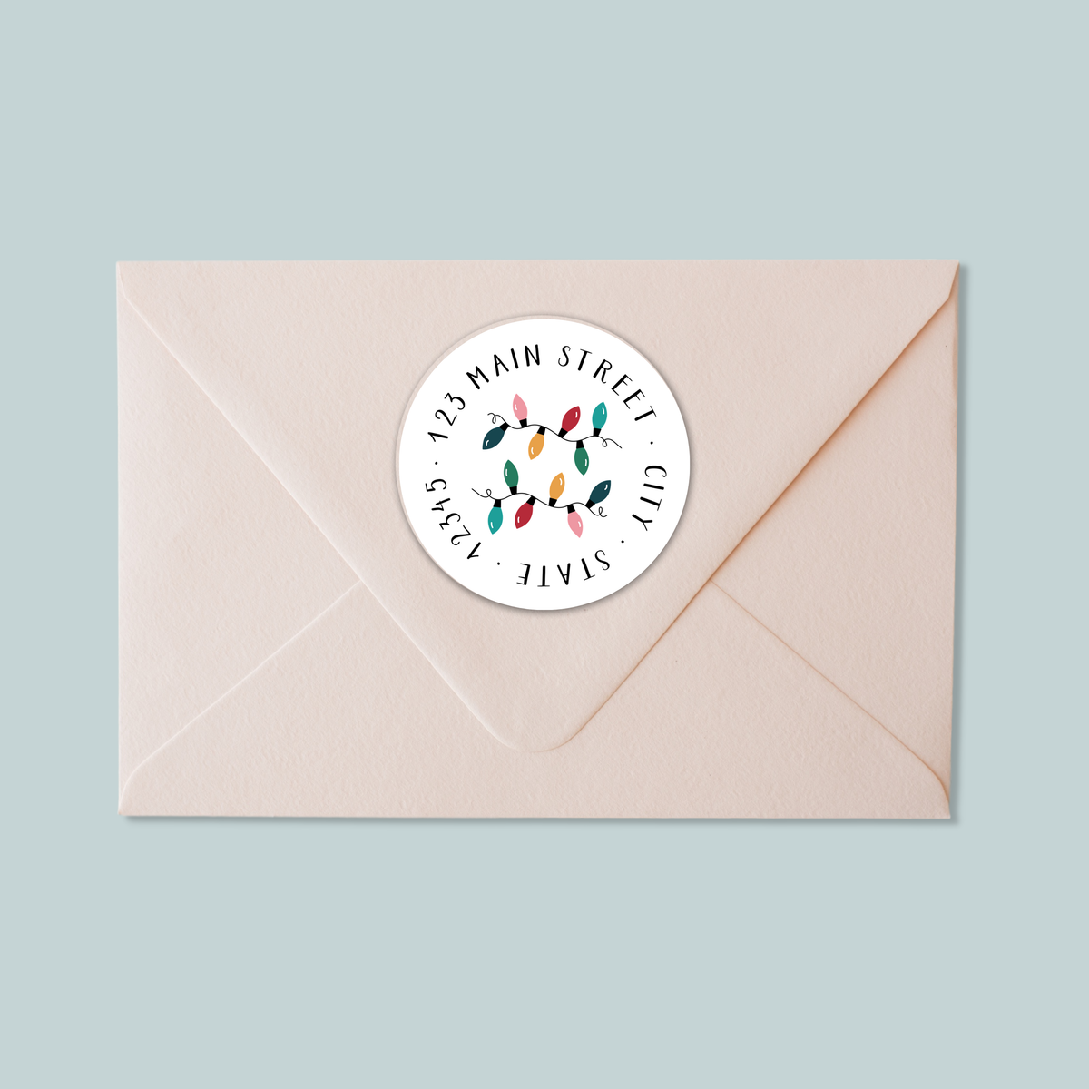 Holiday Lights - Round Address Label
