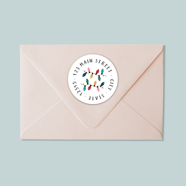 Holiday Lights - Round Address Label
