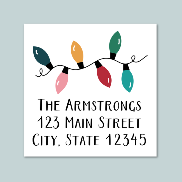 Holiday Lights - Square Address Label