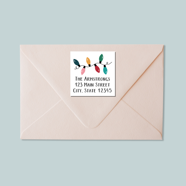 Holiday Lights - Square Address Label