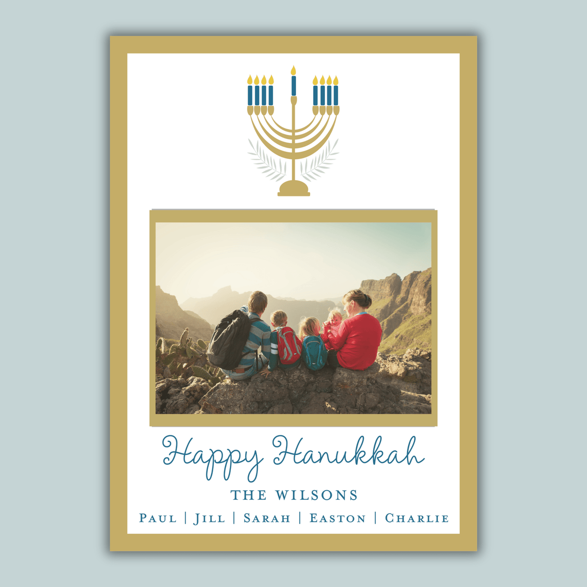 Menorah - Personalized Photo Card - The Note House