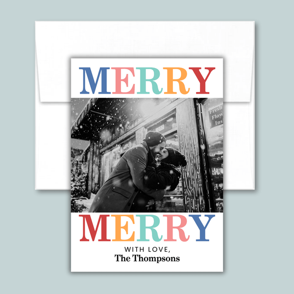 Merry Merry - Personalized Photo Card - The Note House