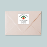 New Home for the Holidays - We've Moved Square Address Label - The Note House