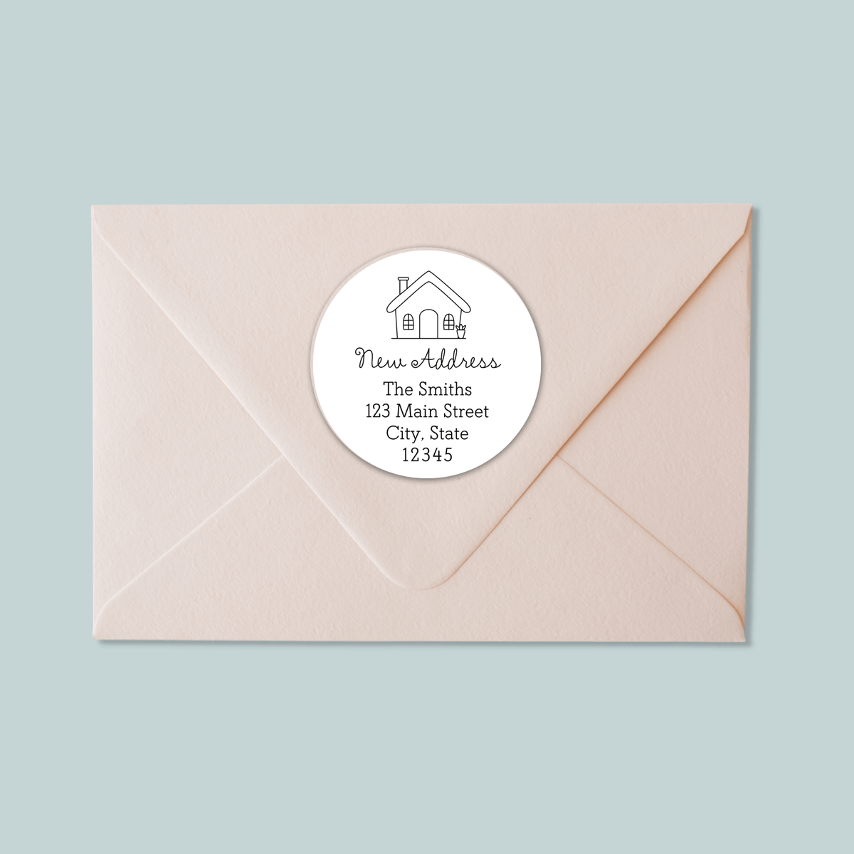 New Home - We've Moved Round Address Label - The Note House