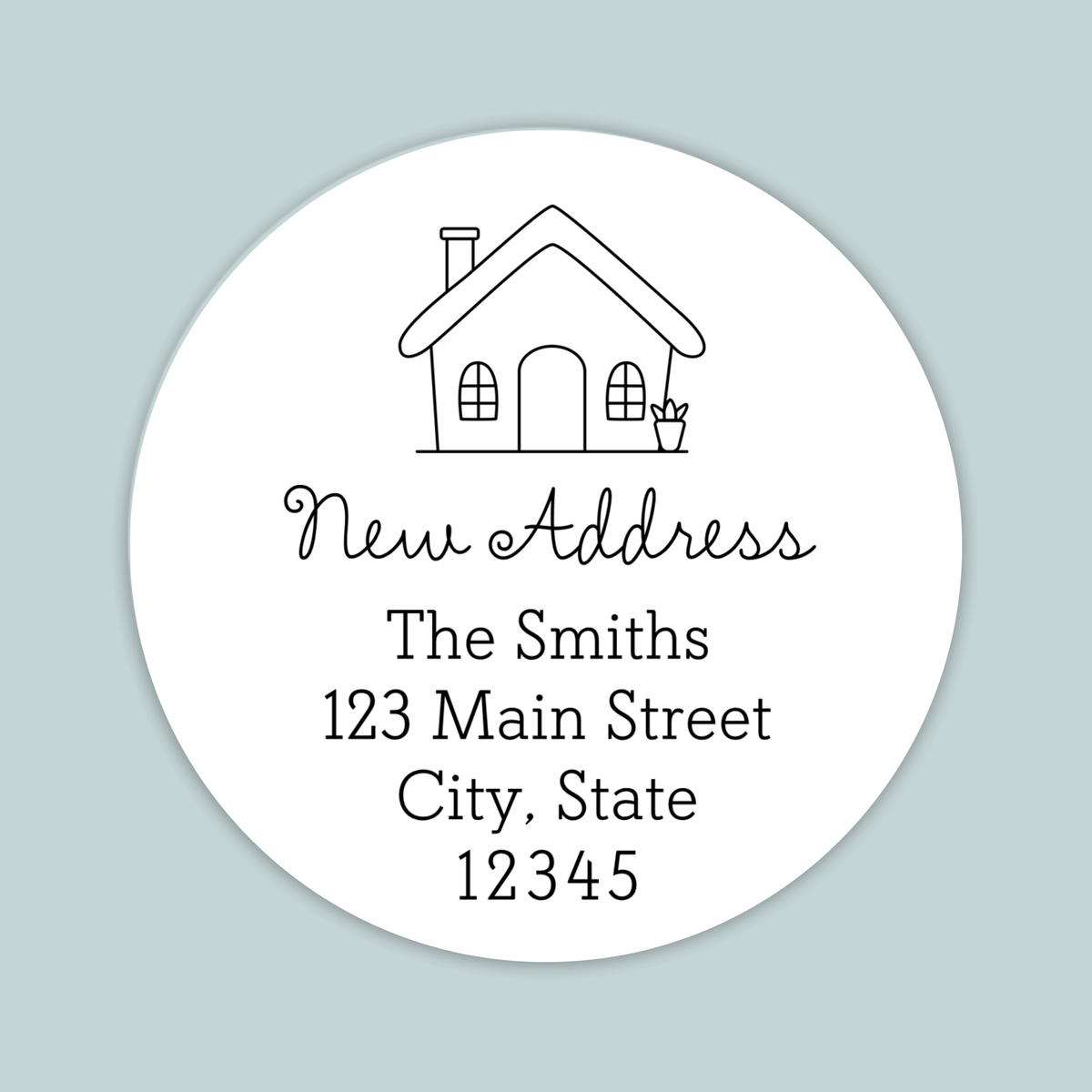 New Home - We've Moved Round Address Label - The Note House