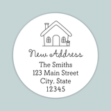 New Home - We've Moved Round Address Label - The Note House