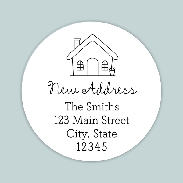 New Home - We've Moved Round Address Label - The Note House