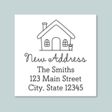 New Home - We've Moved Square Address Label - The Note House