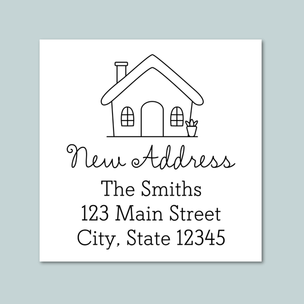 New Home - We've Moved Square Address Label - The Note House