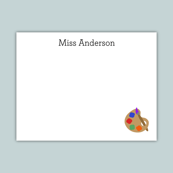 Paint Pallete - Personalized Flat Note Card - The Note House