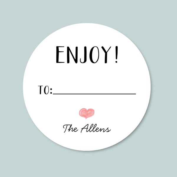 Painted Heart - Personalized Round Gift Sticker - The Note House