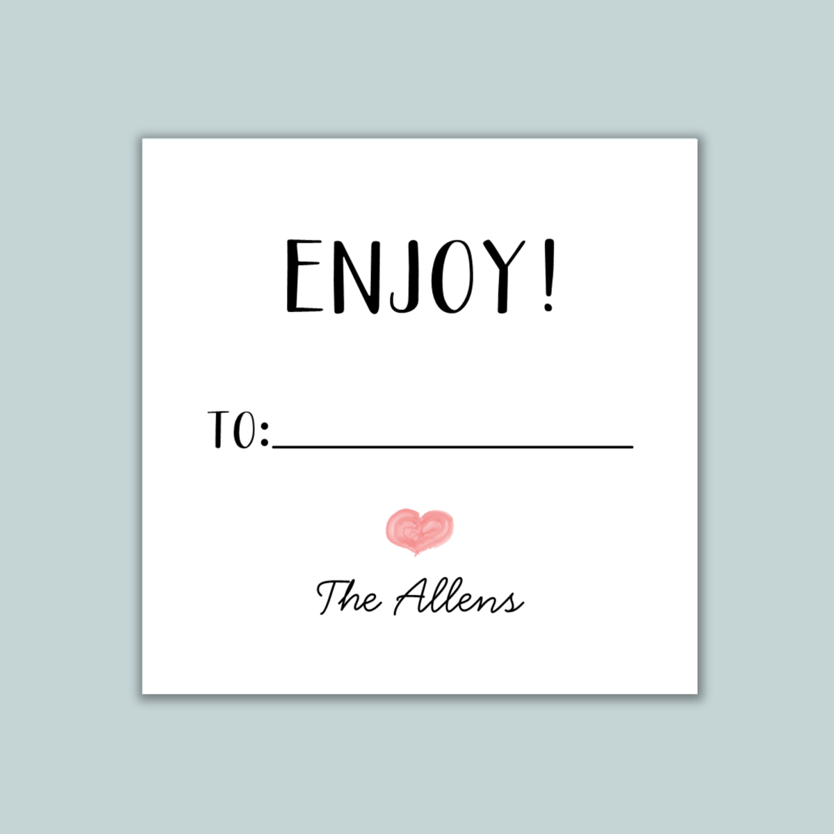 Painted Heart - Personalized Square Gift Sticker - The Note House