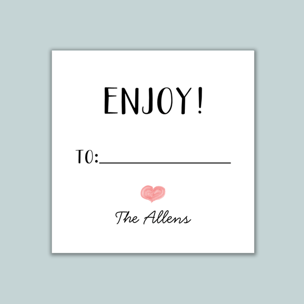 Painted Heart - Personalized Square Gift Sticker - The Note House