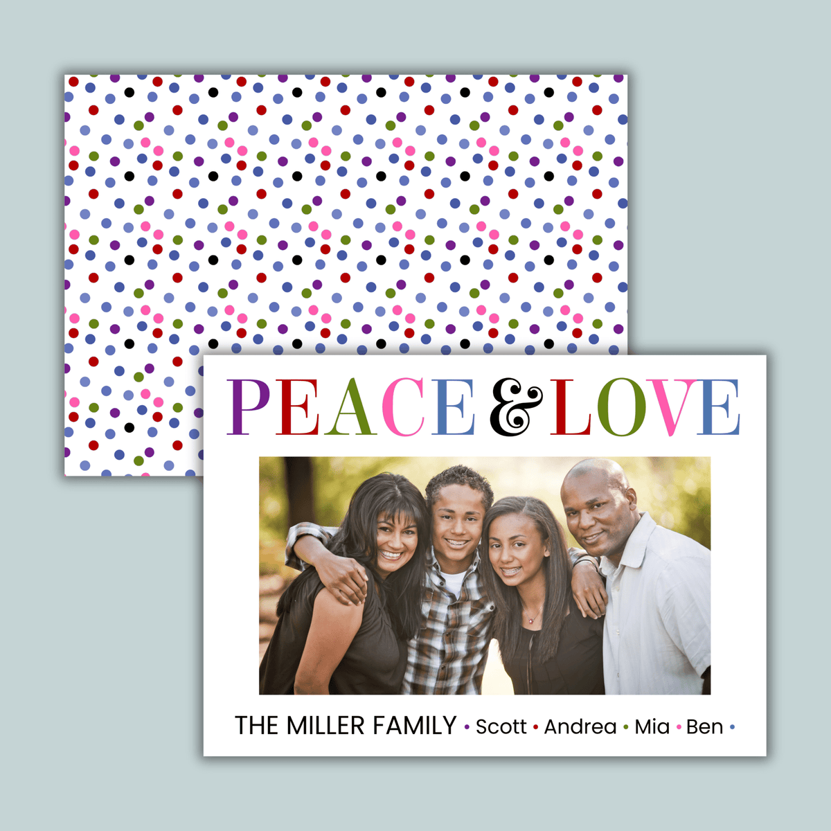 Peace and Love - Personalized Photo Card - The Note House