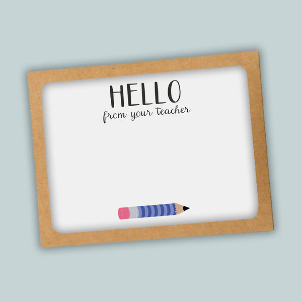 Pencil (Blue) - Note Cards