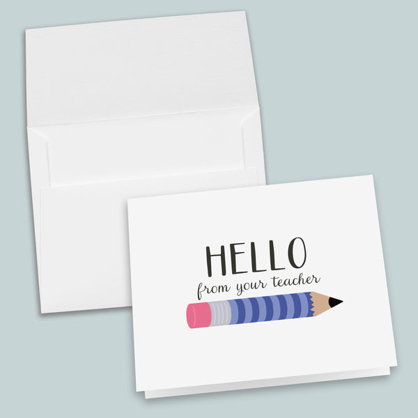 Pencil (Blue) - Folded Note Cards