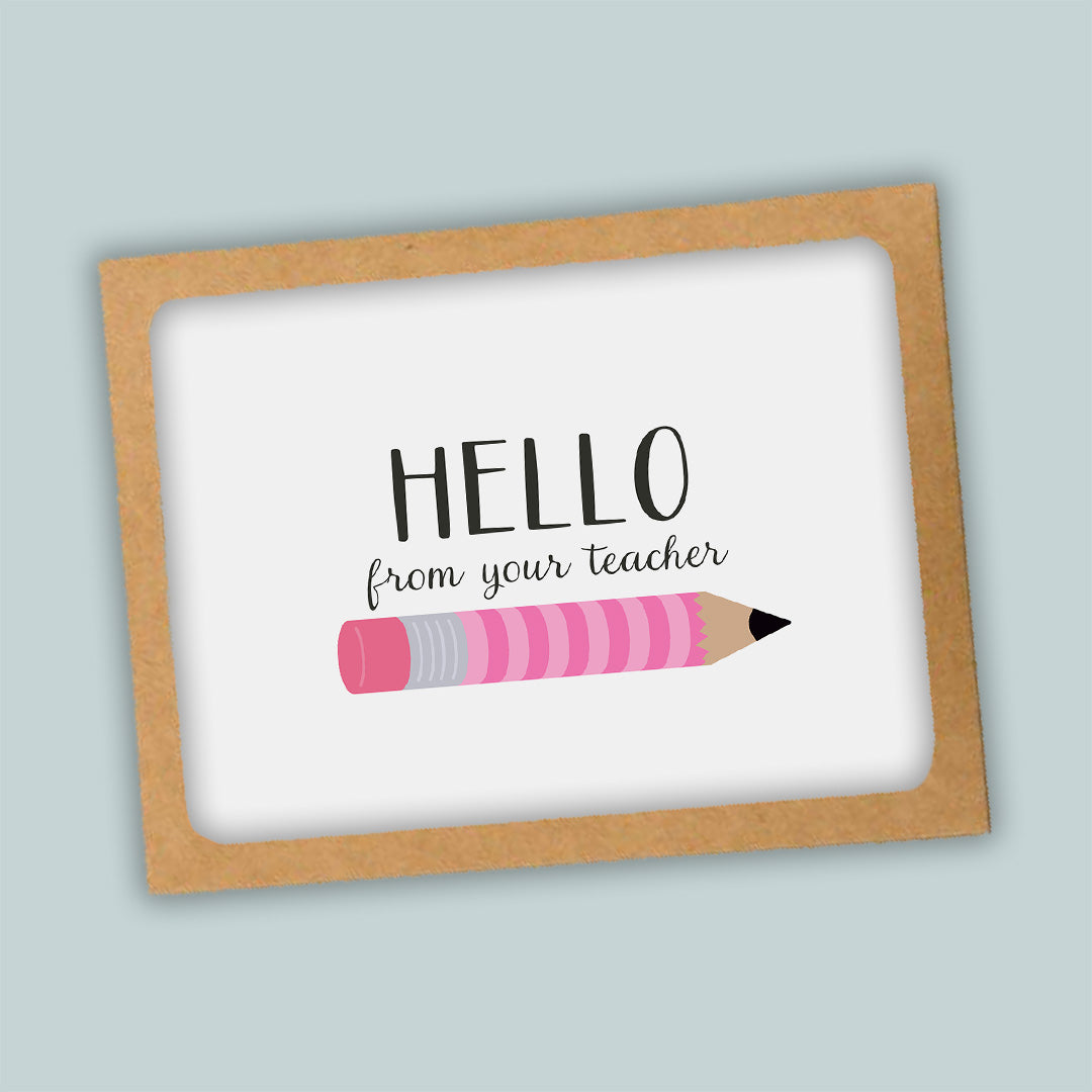 Pencil (Pink) - Folded Note Cards