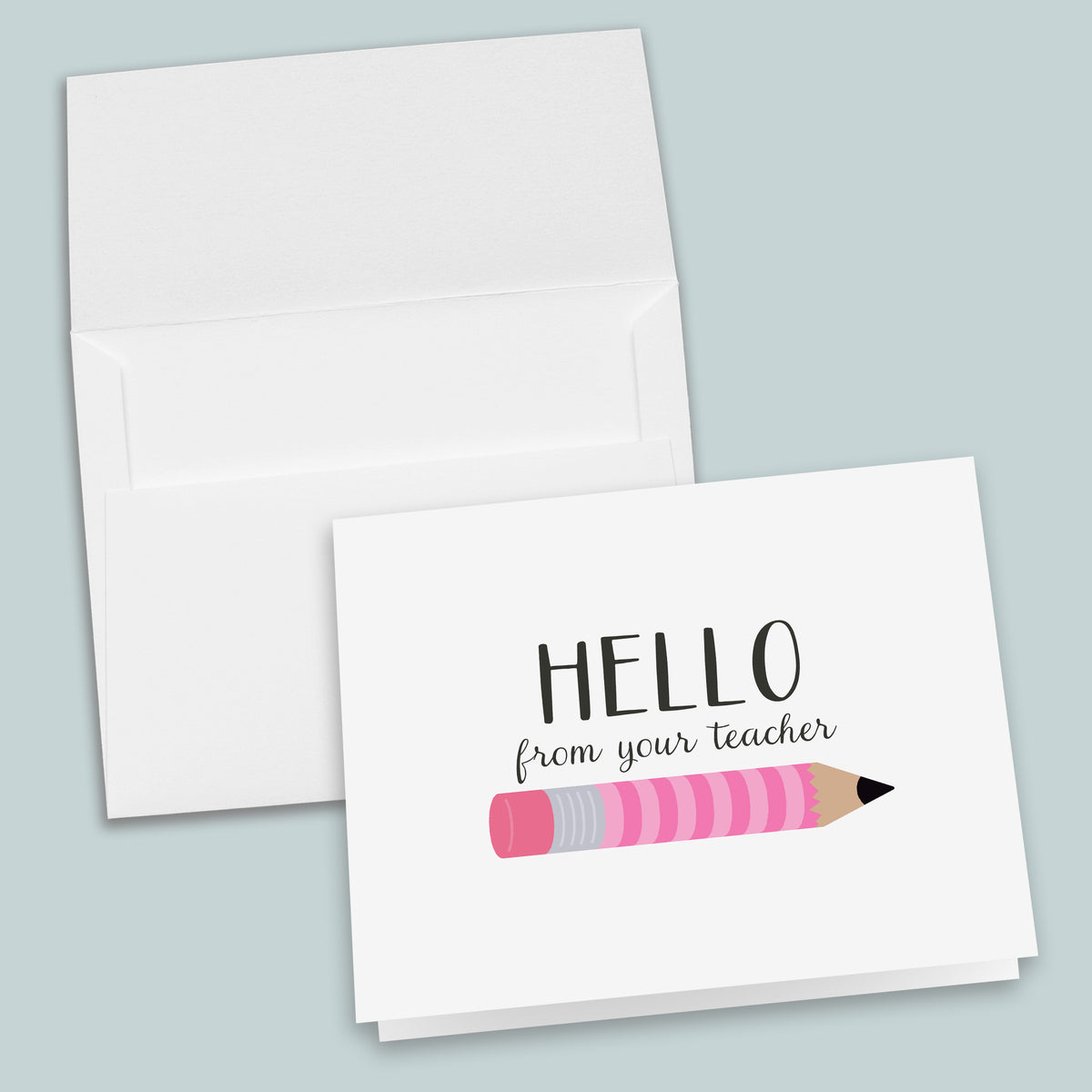 Pencil (Pink) - Folded Note Cards
