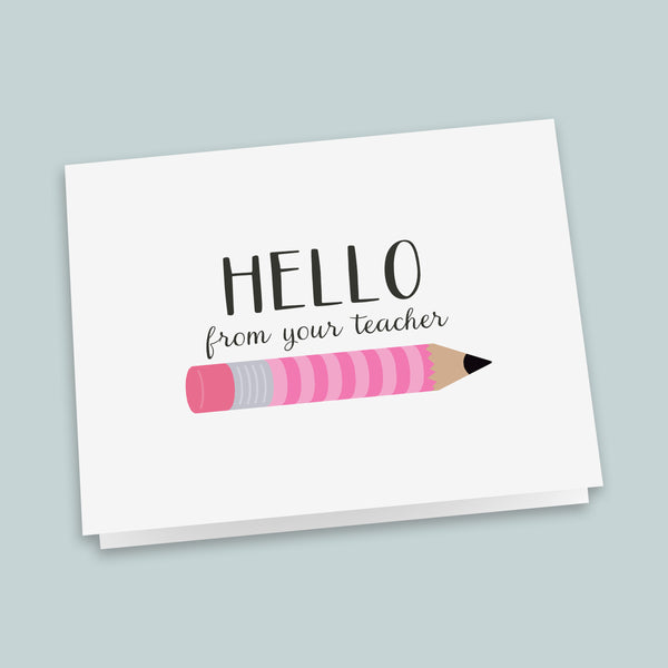 Pencil (Pink) - Folded Note Cards