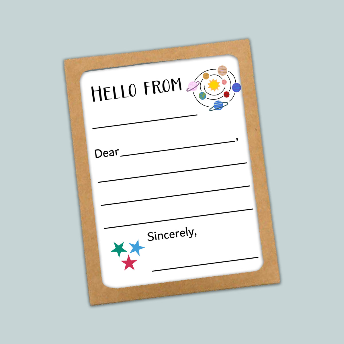 Outer Space - Lined Note Cards