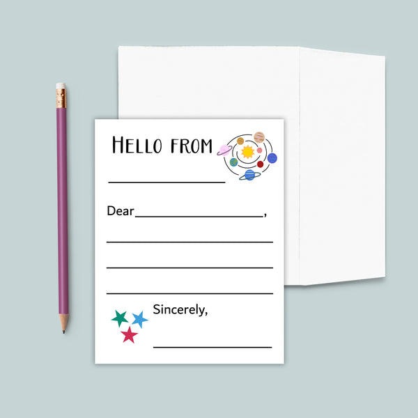 Outer Space - Lined Note Cards