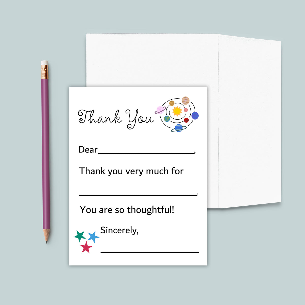 Outer Space - Fill-in Thank You Notes