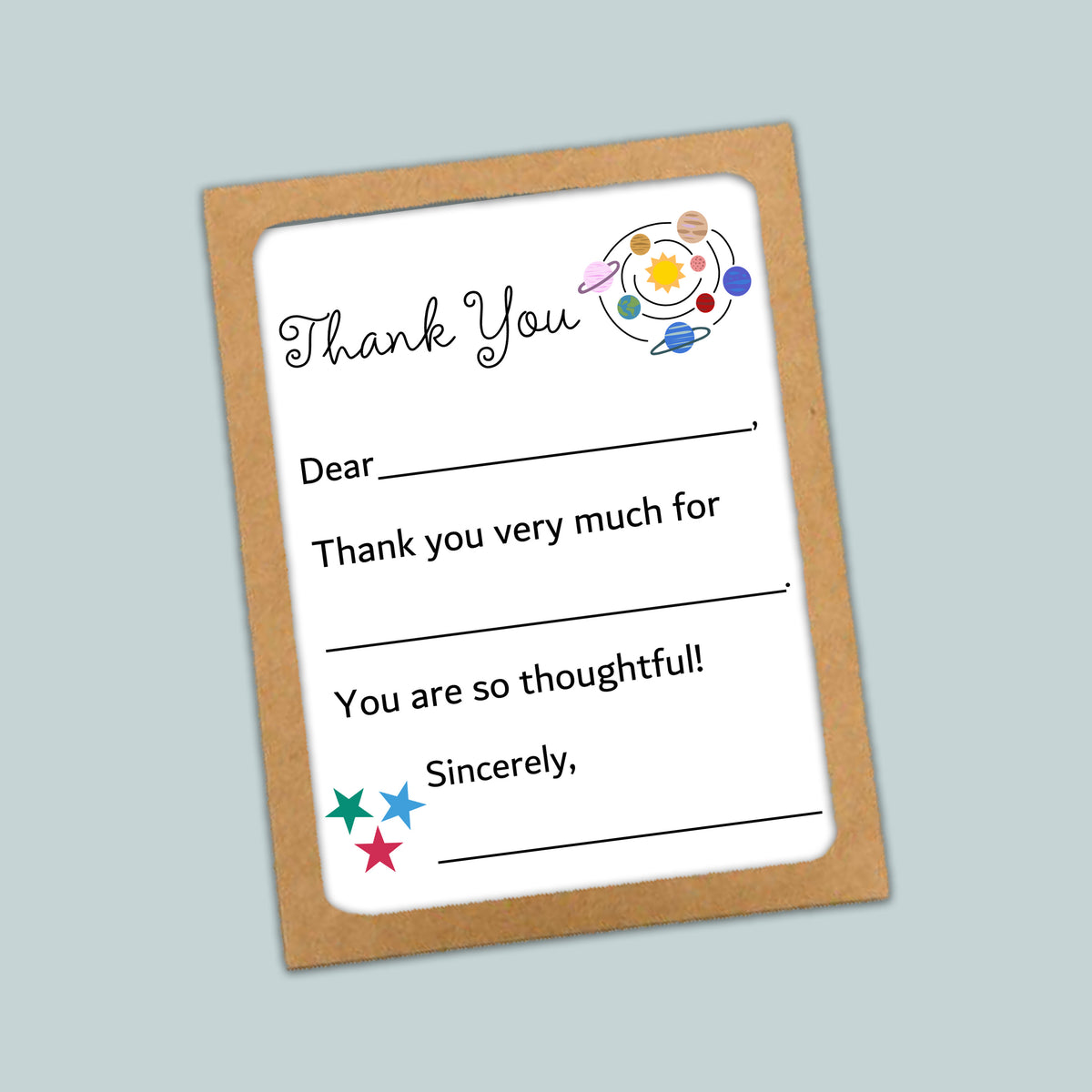 Outer Space - Fill-in Thank You Notes