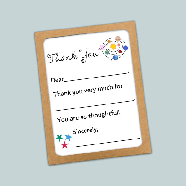Outer Space - Fill-in Thank You Notes