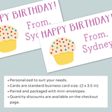 Polka Dot Birthday Cupcake - Personalized Gift Enclosure - The Note House