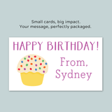 Polka Dot Birthday Cupcake - Personalized Gift Enclosure - The Note House