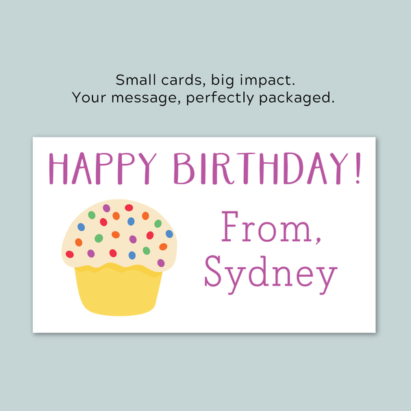 Polka Dot Birthday Cupcake - Personalized Gift Enclosure - The Note House