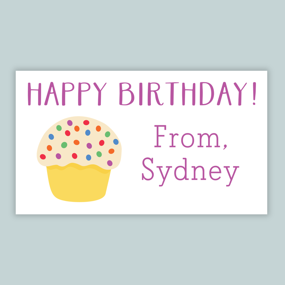 Polka Dot Birthday Cupcake - Personalized Gift Enclosure - The Note House