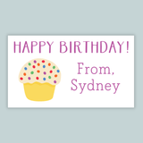 Polka Dot Birthday Cupcake - Personalized Gift Enclosure - The Note House