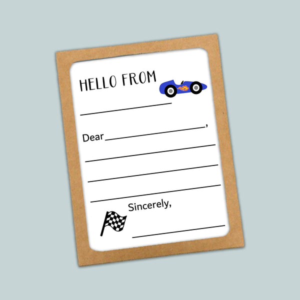 Race Car - Lined Note Cards - The Note House