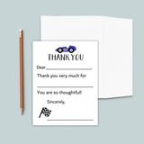 Race Car - Personalized Fill - in - the - Blank Thank You Cards - The Note House