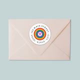 Rainbow Heart - Round Address Label - The Note House