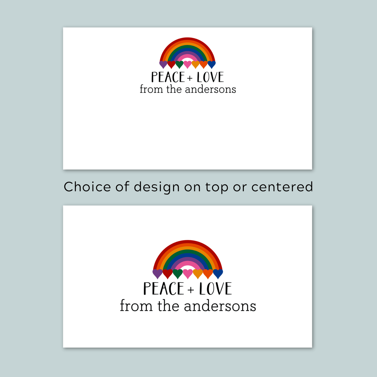 Rainbow Peace - Personalized Gift Enclosure - The Note House