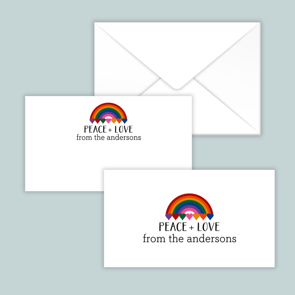 Rainbow Peace - Personalized Gift Enclosure - The Note House