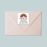 Rainbow Peace - Square Address Label - The Note House