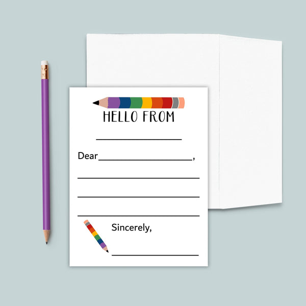 Rainbow Pencil - Lined Note Cards - The Note House