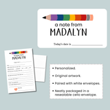 Rainbow Pencil - Personalized Fill - in Letter Template - The Note House