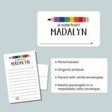 Rainbow Pencil - Personalized Lined Letter Template - The Note House
