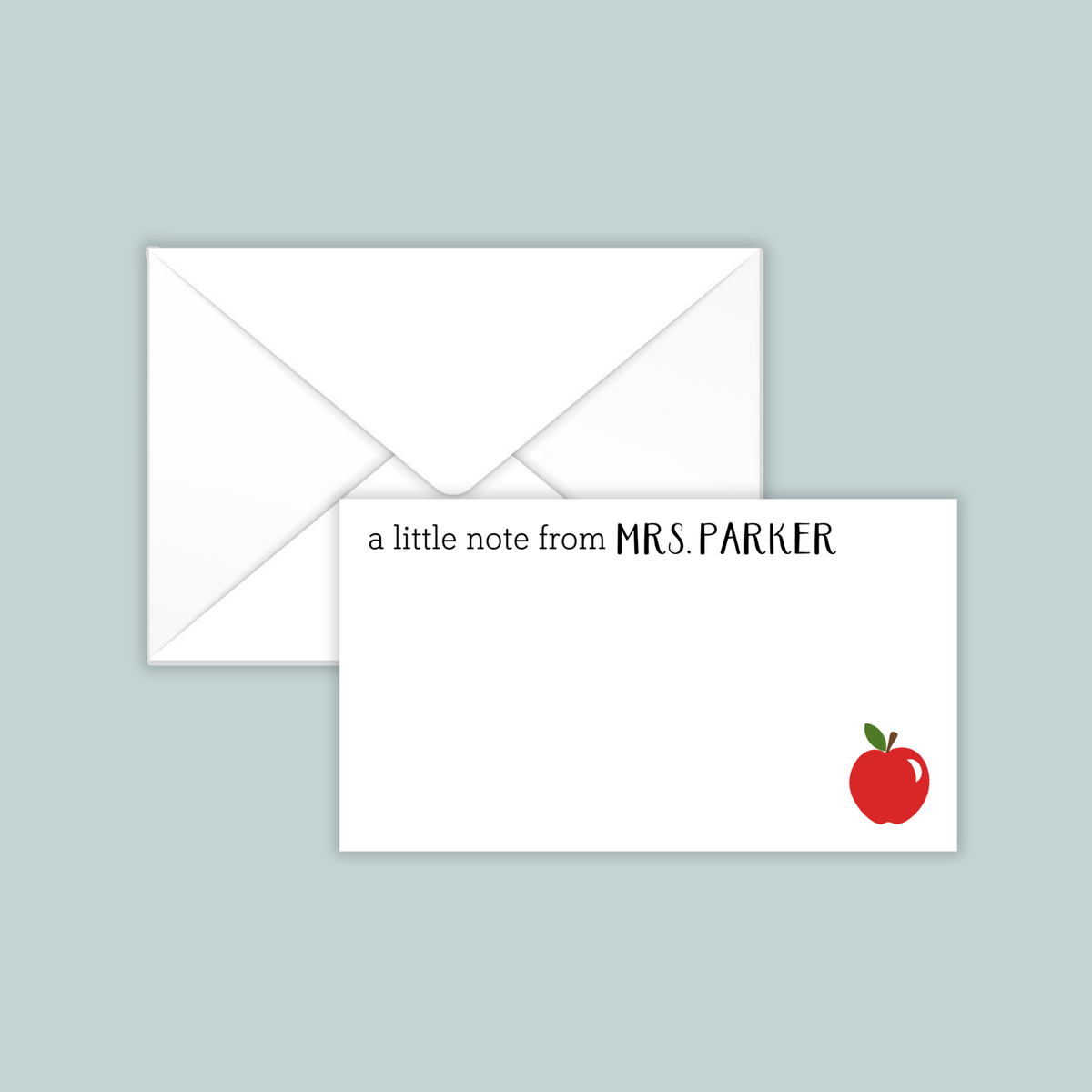 Red Apple - Personalized Gift Enclosure - The Note House