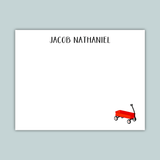 Red Wagon - Personalized Flat Note Card - The Note House