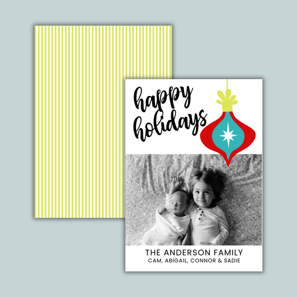 Retro Ornament - Personalized Photo Card - The Note House