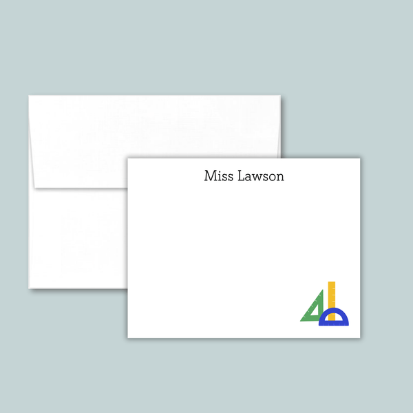 Rulers - Personalized Flat Note Card - The Note House