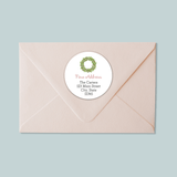 Rustic Green Wreath - We've Moved Round Address Label - The Note House