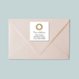 Rustic Natural Wreath - We've Moved Square Address Label - The Note House